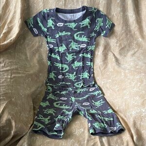 Carter's Boys Black and Green Dinosaur Matching Pajama Set
